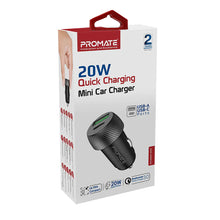 Load image into Gallery viewer, Promate DriveGear-20W Fast Pumping Mini Car Charger 20W