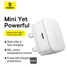 Load image into Gallery viewer, Baseus Palm 30W PD Type-C Fast Charging Wall Charger with Fast Charging Type-C to Type-C Data Cable