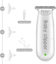 Load image into Gallery viewer, KEMEI Baby Hair Clippers Electric Hair Trimmer with 3 Heads & 3 Guide Combs Waterproof