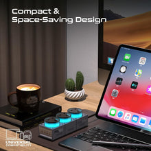 Load image into Gallery viewer, Promate 7-In-1 Multi-Port Charging Station, 240W Ganfast Power Extension With Three 3250W Uk Ac Sockets, Pd140W Usb-C&Pd100W Usb-C Ports, 2 Pd30W Usb-C Ports, 3M Cable, Powerbrix-Gan240 Black Titanium
