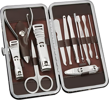 Load image into Gallery viewer, Manicure, Pedicure Kit, Nail Clippers Set of 12Pcs, Professional Grooming Kit, Nail Tools