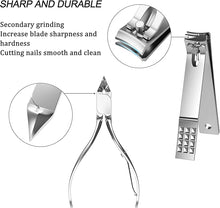 Load image into Gallery viewer, Manicure, Pedicure Kit, Nail Clippers Set of 12Pcs, Professional Grooming Kit, Nail Tools