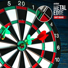 Load image into Gallery viewer, 17 inch Dart Board Set, Double Sided Usable Dartboard with 6