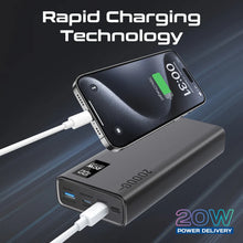 Load image into Gallery viewer, Promate Compact Smart Charging Power Bank with 20W PD Dual USB-C and 22.5W USB-A Ports