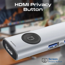 Load image into Gallery viewer, promate 4K@60Hz Multi-Function High Speed USB-C Hub with Screen Privacy Button