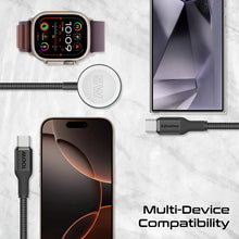 Load image into Gallery viewer, Promate 100W High-Speed Nylon Braided Multi-Device Charging Cable with Apple Watch Charger