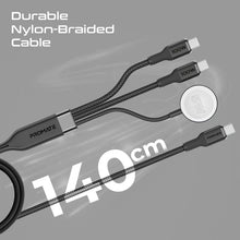 Load image into Gallery viewer, Promate 100W High-Speed Nylon Braided Multi-Device Charging Cable with Apple Watch Charger