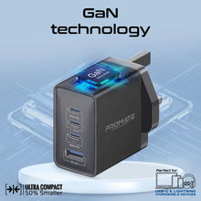 Load image into Gallery viewer, Promate 67W Power Delivery GaNFast™ Charger with Quick Charge 3.0