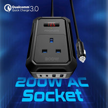 Load image into Gallery viewer, Promate Multi-Port DC to AC Power Inverter with 200W AC Socket