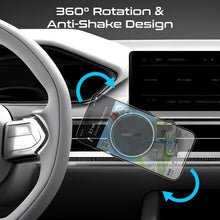 Load image into Gallery viewer, Promate 2-in-1 MagSafe Compatible 15W Wireless Car Charger with Built-in Wireless Mono ENC Earphone