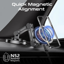 Load image into Gallery viewer, Promate SecureGrip ™ 360° Cradleless 15W Magsafe Compatible Wireless Car Charger