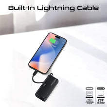 Load image into Gallery viewer, Promate Pocket Fast Charging Power Bank 5000mah with Foldable USB-C Connector and Lightning Cable