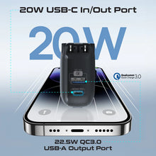 Load image into Gallery viewer, Promate Ultra-compact-Fast Charging Power Bank with AC Charger & Built-In USB-C Cable