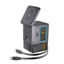 Load image into Gallery viewer, Promate 105W GaNFast™ Multi-Port Wireless Charging Station with Dual Retractable Cables