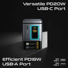 Load image into Gallery viewer, Promate 105W GaNFast™ Multi-Port Wireless Charging Station with Dual Retractable Cables