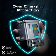 Load image into Gallery viewer, Promate 105W GaNFast™ Multi-Port Wireless Charging Station with Dual Retractable Cables