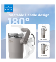 Load image into Gallery viewer, Brave Stainless Steel 950ml Insulated Tumbler with 180° Rotating Handle and Lid with Straw, 100% Leak Proof Travel