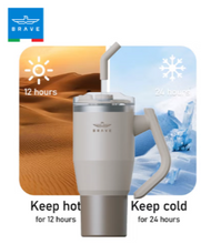 Load image into Gallery viewer, Brave Stainless Steel 950ml Insulated Tumbler with 180° Rotating Handle and Lid with Straw, 100% Leak Proof Travel