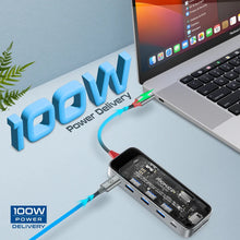 Load image into Gallery viewer, Promate 9 in 1 Transparent Ultra-Fast Multiport USB-C Hub with 100W Power Delivery