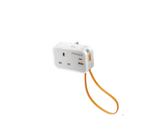 Load image into Gallery viewer, promate Multi-Function AC Socket Charger with Built-In 20W PD USB-C Cable