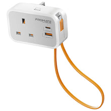 Load image into Gallery viewer, promate Multi-Function AC Socket Charger with Built-In 20W PD USB-C Cable