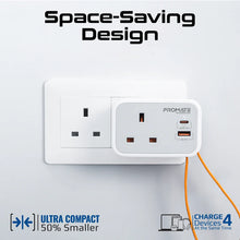 Load image into Gallery viewer, promate Multi-Function AC Socket Charger with Built-In 20W PD USB-C Cable