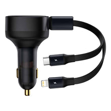 Load image into Gallery viewer, Baseus Enjoyment Retractable 2-in-1 Car Charger C+L 30W
