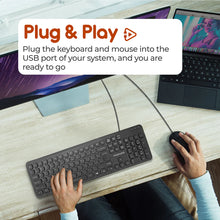 Load image into Gallery viewer, Promate Quiet Key Wired Compact KeyBoard & Mouse