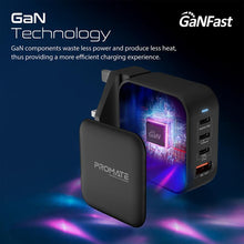 Load image into Gallery viewer, Promate 100W Power Delivery GaNFast™ Charger with Quick Charge 3.0
