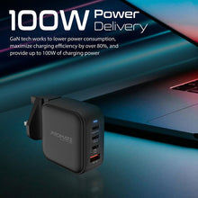 Load image into Gallery viewer, Promate 100W Power Delivery GaNFast™ Charger with Quick Charge 3.0