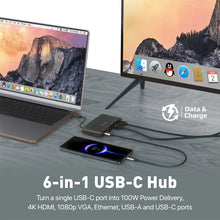 Load image into Gallery viewer, Promate 6-in-1 Highly Versatile USB-C Media Hub with 100W Power Delivery