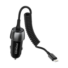 Load image into Gallery viewer, Promate 33W Quick Charging Car Charger with Lightning Connector Cable