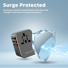 Load image into Gallery viewer, Promate Smart Charging Surge Protected Universal Travel Adapter 36w