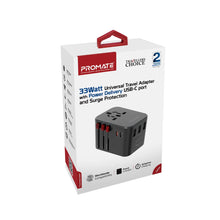 Load image into Gallery viewer, Promate Smart Charging Surge Protected Universal Travel Adapter 36w