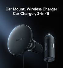 Load image into Gallery viewer, Baseus Magnetic Wireless Charging Car Mount 40W (Wireless Charging 15w+USB-A 25W)