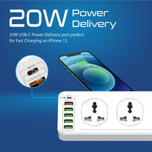 Load image into Gallery viewer, Promate 10 AC Outlets UK Plug Wall Charger with 4 USB-C PD 20W Ports and Cable