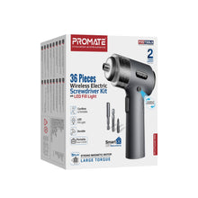 Load image into Gallery viewer, Promate 36 pieces wireless electric screwdrver kit
