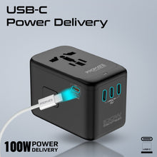 Load image into Gallery viewer, Promate 100w Ganfast Power Delivery Travel Adapter
