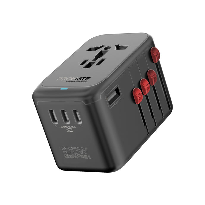 Promate 100w Ganfast Power Delivery Travel Adapter