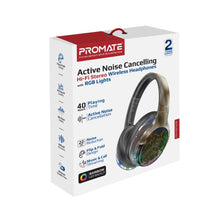 Load image into Gallery viewer, promate active noise cancelling wireless headphones with Rgb lights

