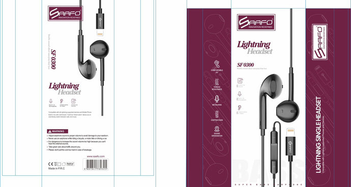 saafo iPhone Headphones with Lightning Connector