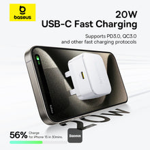 Load image into Gallery viewer, Baseus Palm 30W PD Type-C Fast Charging Wall Charger with Fast Charging Type-C to Type-C Data Cable
