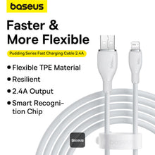 Load image into Gallery viewer, Baseus Pudding Series Fast Charging Cable With High-Speed Data Transmission USB-A to Lightning 20W 2.4A 2M
