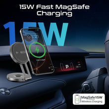 Load image into Gallery viewer, Promate Magmate-1 Qi2 Certified Wireless Magnetic Car Charger Mount With 15w Magsafe Compatibility, Car Dashboard &amp; Lcd Screen Support, Adjustable Rotatable Swing Arm, Cradless 360° Design, Fod, Magmate-1
