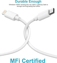 Load image into Gallery viewer, N York Usb 20w Type C To Lighting With Wall Charger
