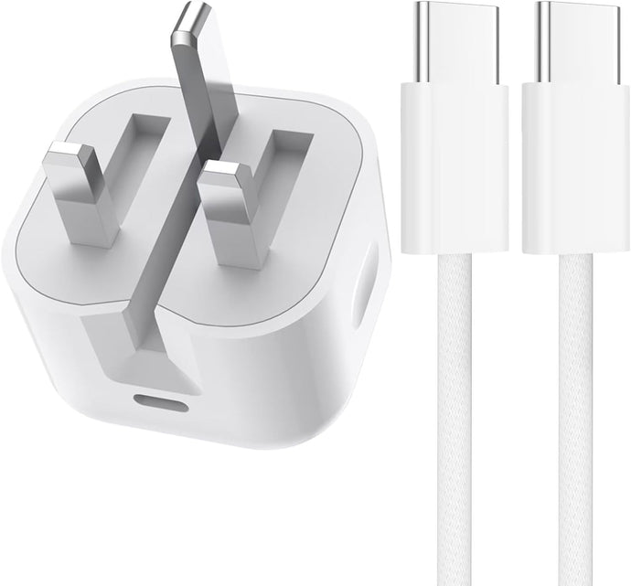 Saafo 35W USB-C Power Adaptor with USB-C to USB-C Cable - White