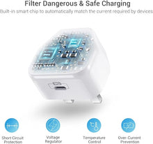 Load image into Gallery viewer, N York Usb 20w Type C To Lighting With Wall Charger
