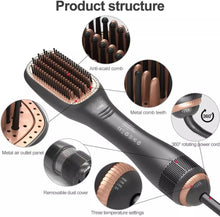 Load image into Gallery viewer, Joy 2 In 1 Professional Hair Dryer Brush Negative Ion Blow Dryer Straightening
