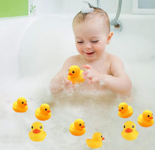 Load image into Gallery viewer, Bath Duck Toys 9PCS Yellow Rubber Ducks Squeak &amp; Float Ducky
