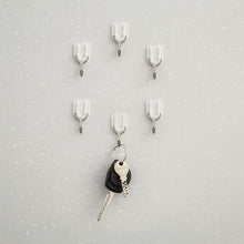 Load image into Gallery viewer, Small Hooks White Mini U-shaped Plastic Sticky Hooks Strong Non-marking Set of 13
